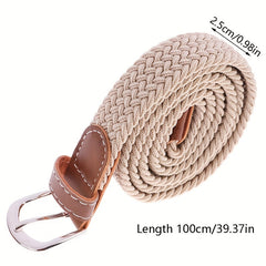 Stylish Braid Canvas Belt Unisex Solid Jeans Pants Belt