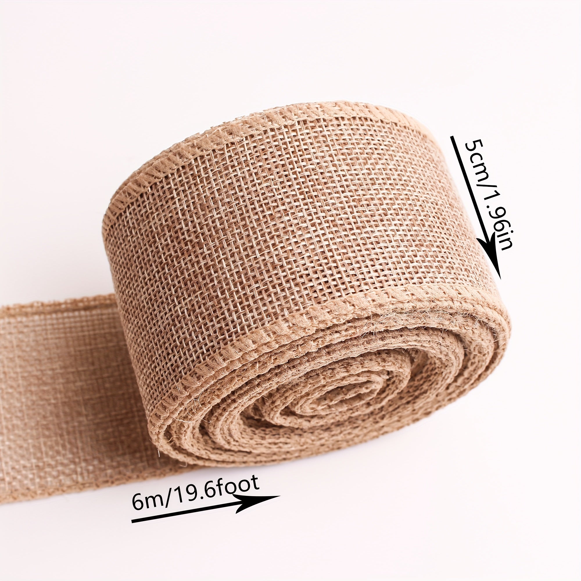 DIY Christmas Ribbon Hemp Iron Wire Edge Webbing 1.96ft