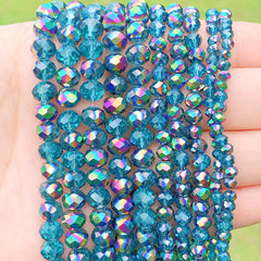 Colorful Faceted Glass Spacer Beads for DIY Jewelry Making