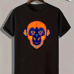 Chimpanzee Print Men's Graphic Tee for Summer