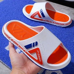 Men's Contrast Slides Non Slip Slippers Open Toe Shoes Indoor Outdoor