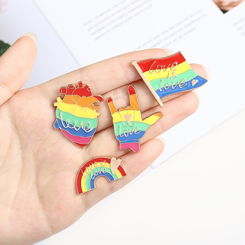 LGBT Rainbow Love Brooch for Men