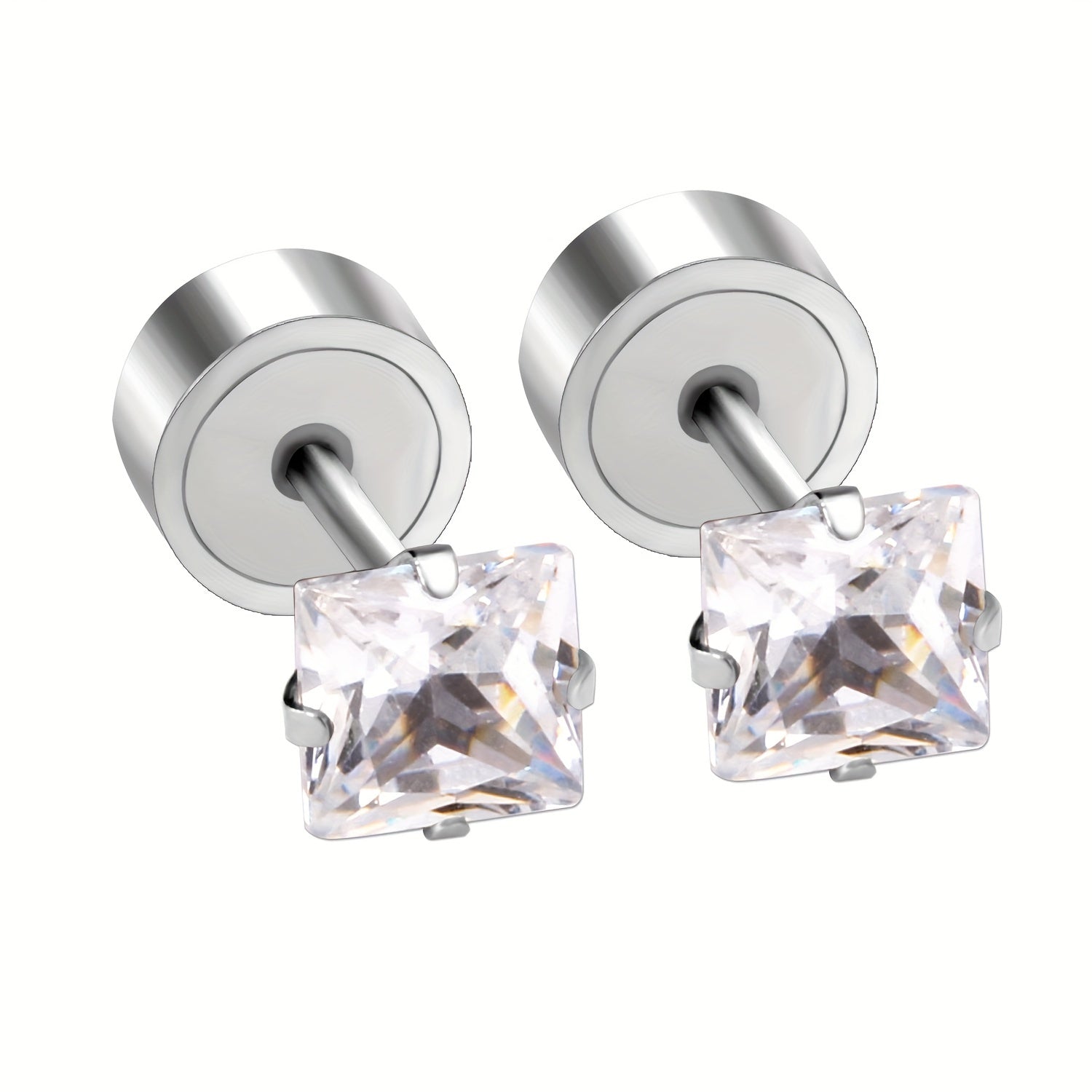 Girl's Zircon Princess Stud Earrings - Princess Style Jewelry
