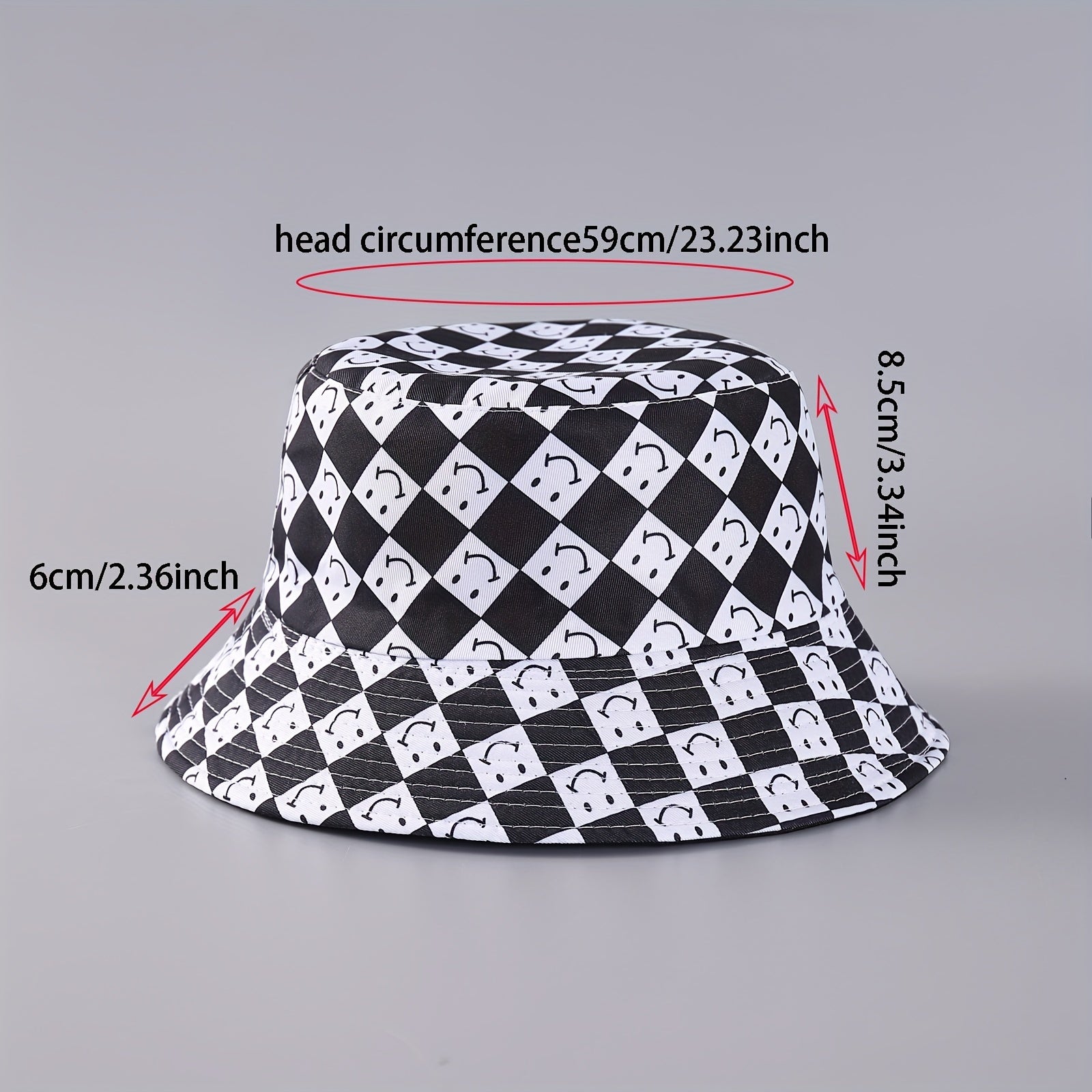 Smiling Bucket Hat Reversible Lightweight Sunscreen Fisherman Cap