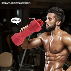 650ml Dumbbell Shaped Water Bottle Silicone Leakproof Cup