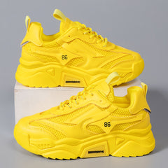 Women's Mesh Platform Sneakers Breathable Lace Up Shoes