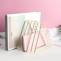 Iron Art Retractable Book Stand Rack Storage Desktop Folding Book Clip