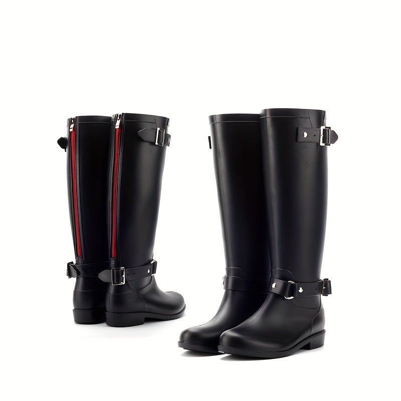 High Top Waterproof Rain Boots Women's Motorcycle Boots