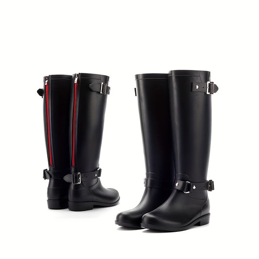 High Top Waterproof Rain Boots Women's Motorcycle Boots
