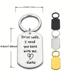 Custom Stainless Steel Name Keychain For Men