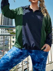 Colorblock Long Sleeve High Zip Collar Sports Top