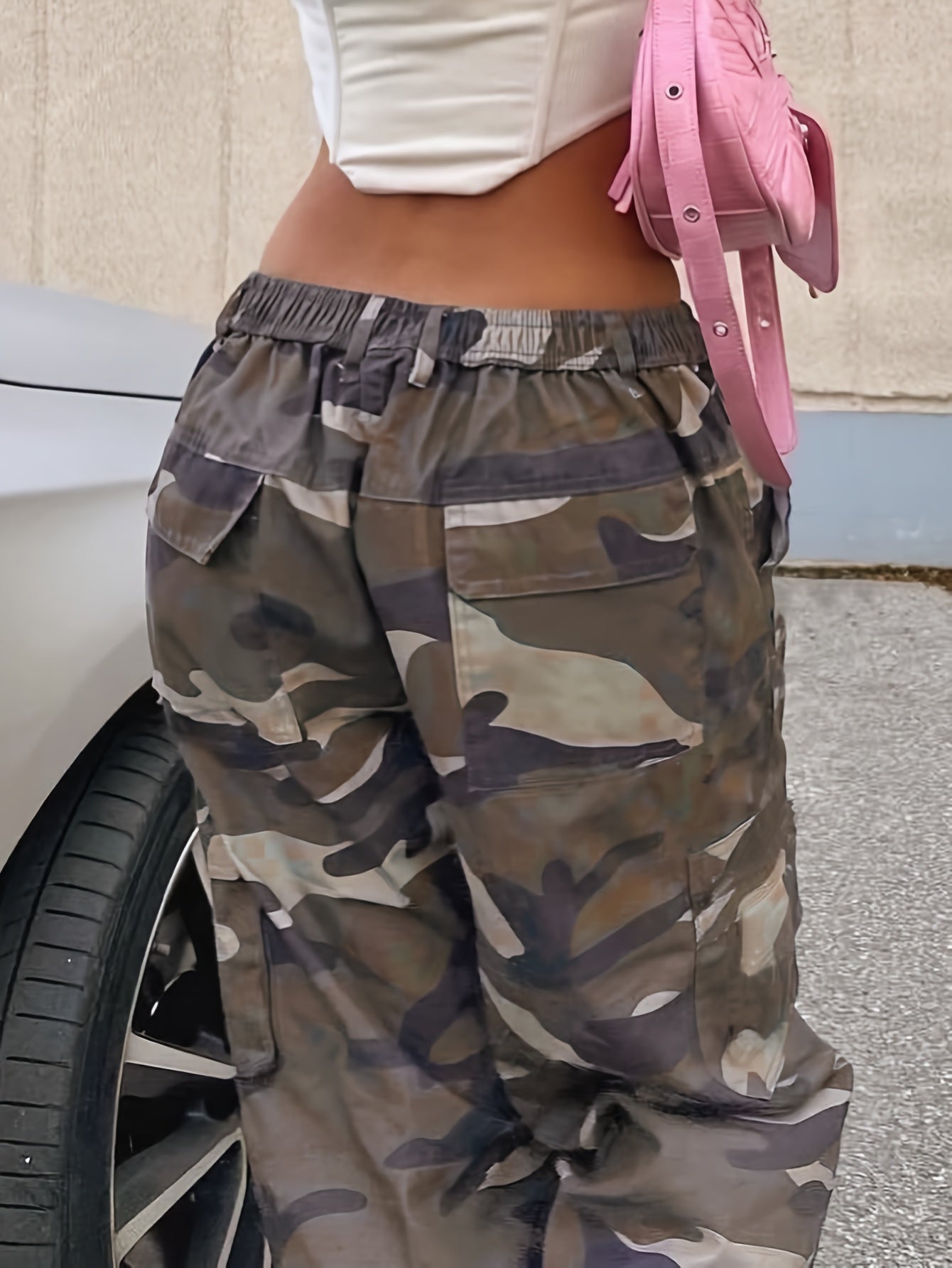 Camo Print Baggy Cargo Pants Y2K Long Length Pants
