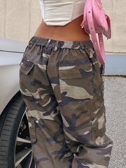 Camo Print Baggy Cargo Pants Y2K Long Length Pants