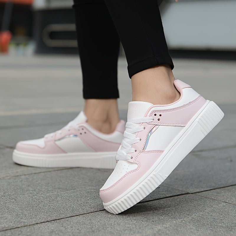 Casual Platform Sneakers Women Thick Sole Lace-up Skate Shoes