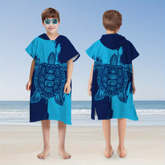Microfiber Quick Drying Hooded Beach Bathrobe for Adults and Children