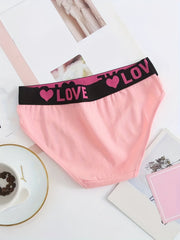 6pcs Letter Print Briefs Low Rise Comfy Intimates Panties Women's Lingerie