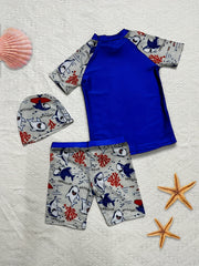 Toddler Boys Shark Graphic Surfing Set Summer Beach Clothes Bathing Suits