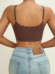 Scallop Trim Wireless Bra Seamless Lingerie