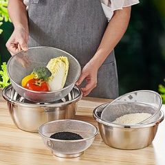 Stainless Steel Draining Basket for Rinsing & Draining