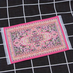Handcrafted Dollhouse Rug Colorful Spring Scene Decor