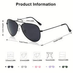 Aviator Sunglasses Men Metal Frame Retro Classic Military Pilot