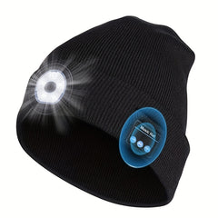 LED Light Knitted Music Cap with Headphone Speaker