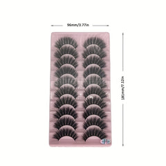 10 Pairs Thick False Eyelashes Fluffy Cluster Lashes Volume Curling Lashes