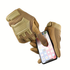 2pcs Men's Winter Waterproof Gloves Anti Slip Touch Screen Fleece Gloves