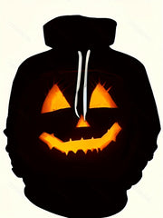 Halloween Pumpkin Pattern Print Hoodies For Men