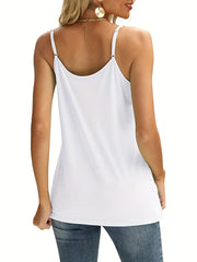 V Neck Cami Top with Lace Trim