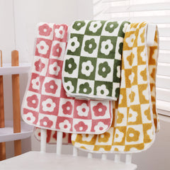3pcs Plum Blossom & Coral Fleece Household Towels, 13 7x29 5in