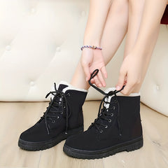 Women's Non Slip Lace Up Outdoor Boots Warm Hiking Boots