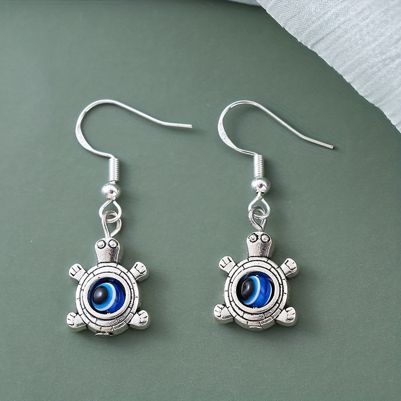 6 Pairs Lucky Stone Eyes Animal Drop Earrings Set