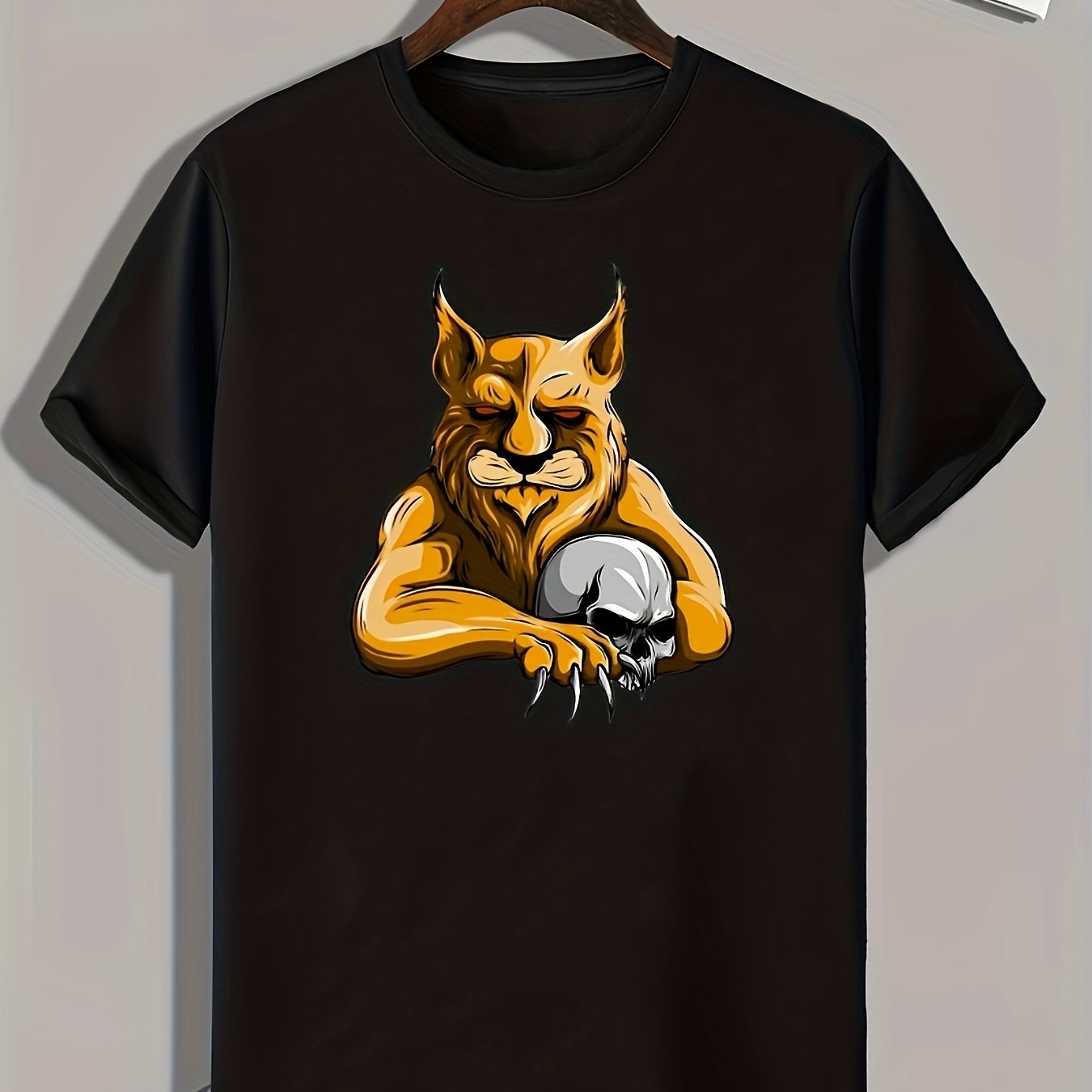 Lion Print Men's Graphic T-shirt for Summer