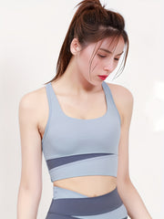 Women's Multicolored Racer Back Push Up Fitness Sports Vest