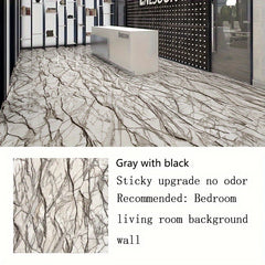 10pcs Marble Self Adhesive PVC Floor Tiles - Living Room Office Restaurant