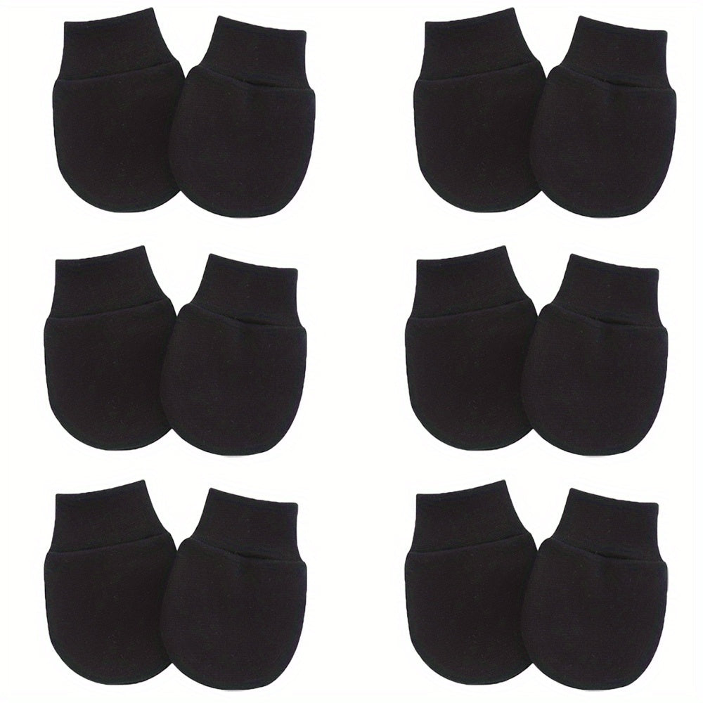 6 Pairs Baby No Scratch Mittens for Stylish Hand Protection