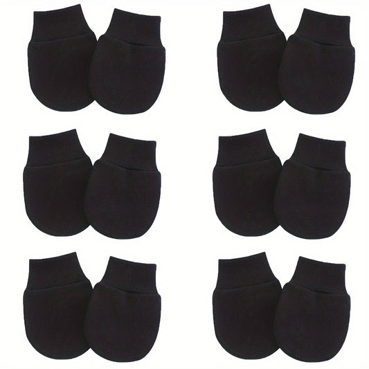 6 Pairs Baby No Scratch Mittens for Stylish Hand Protection