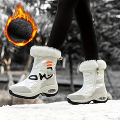 Women's Winter Fleece Lined Snow Boots Non Slip Outdoor Mid Calf Boots