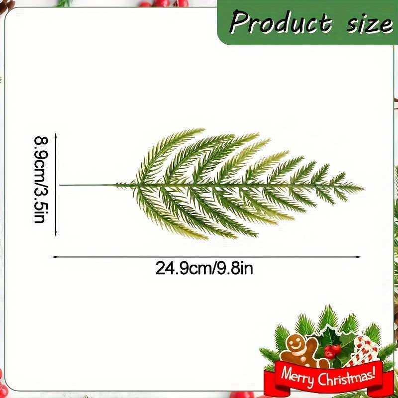 20pcs Realistic Christmas Pine Needle Branches for DIY Wreaths and Home Decor