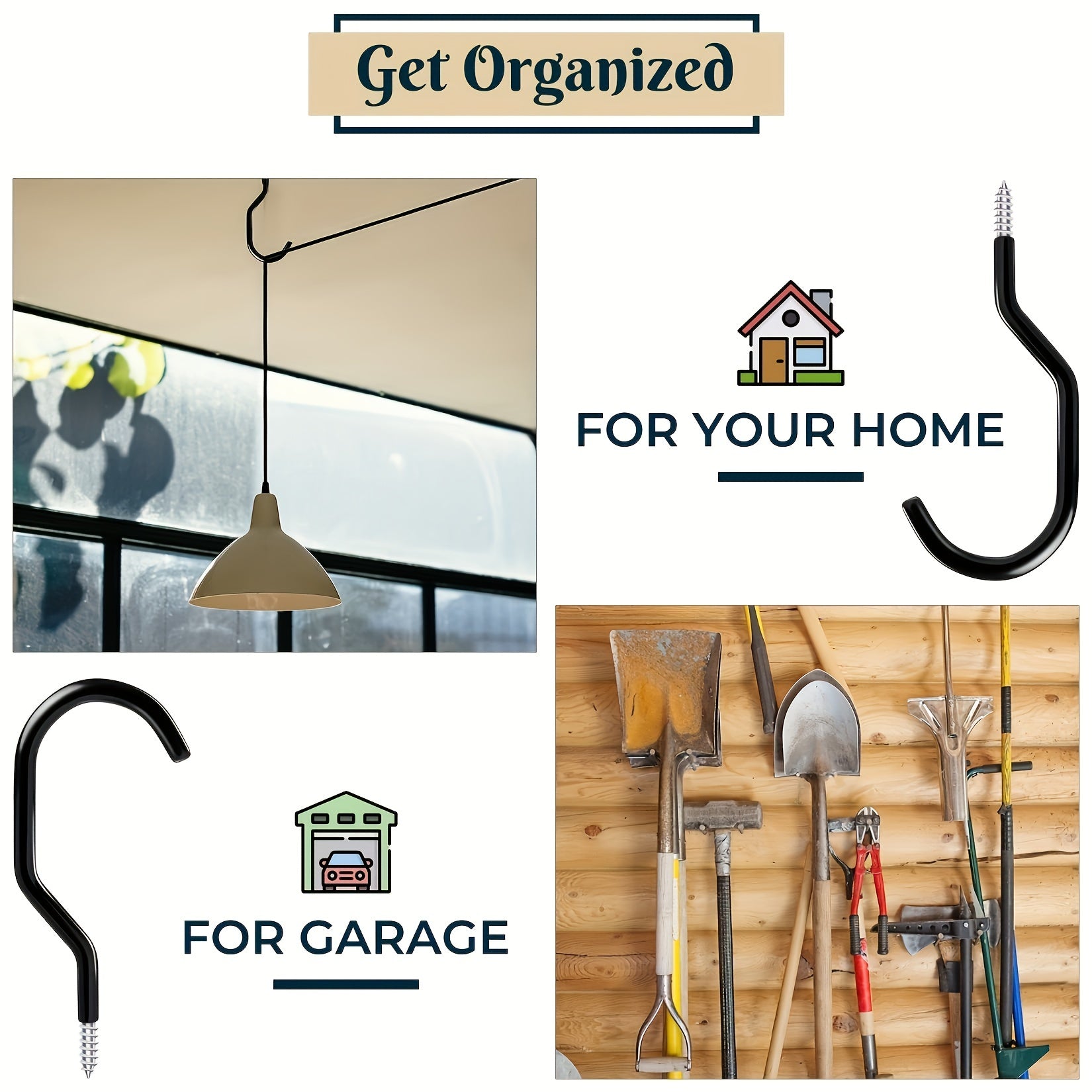 10PCS Garage Storage Hooks Bike Hooks Heavy Duty Ceiling Hoo