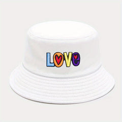 Mens Bucket Hat Love Embroidered Fisherman Hat