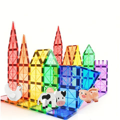 Farm Animal Magnetic Building Blocks 3D Stacking Toy Set