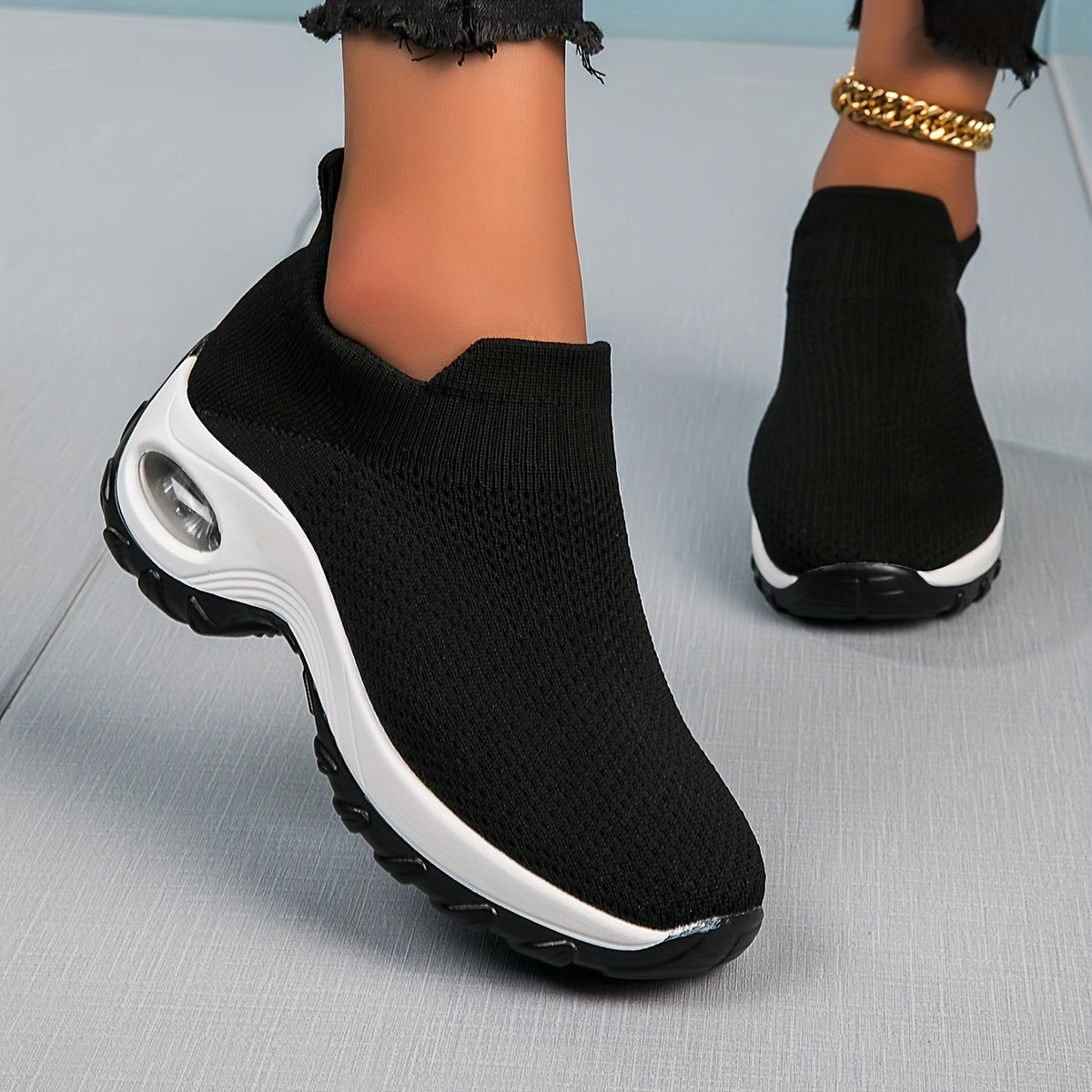 Women's Chunky Sneakers Slip On Air Cushion Shoes Lightweight