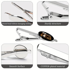 Personalized Memorial Tie Clips Set of 2 with Photo Logo