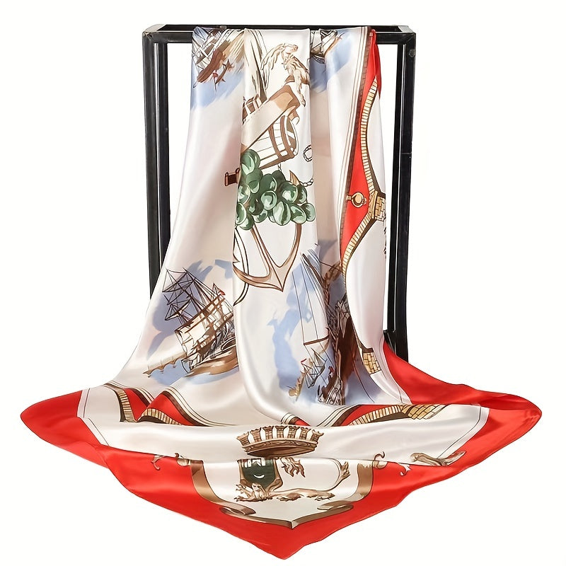 Leopard Chain Print Silk Square Scarf Bandana Casual Neckerchief