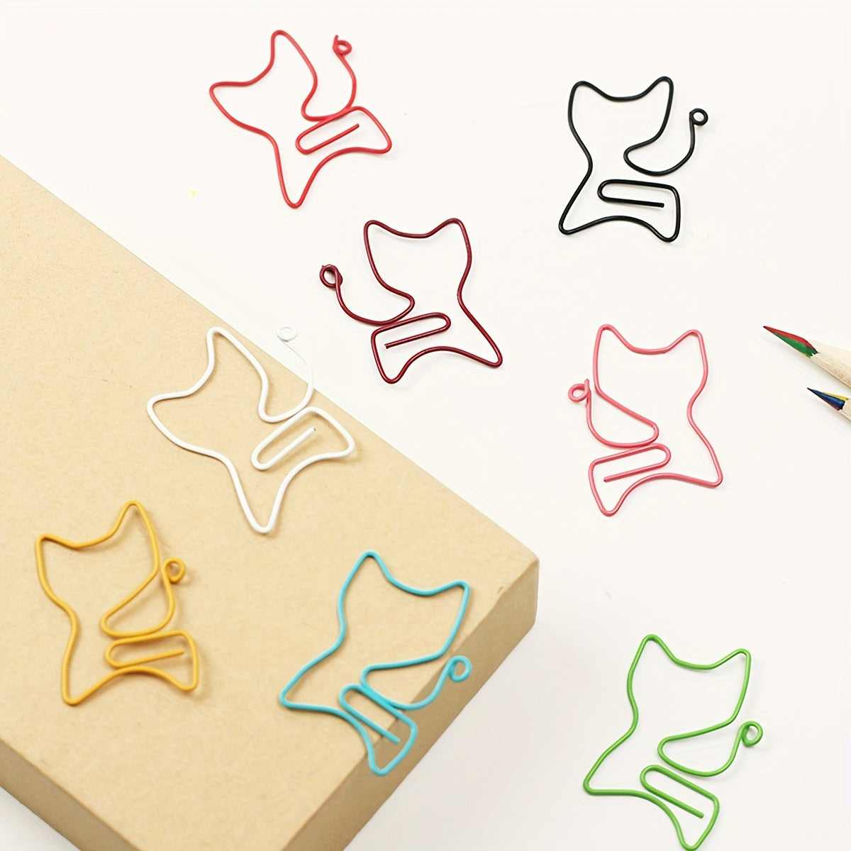 10pcs Kitten Shaped Paper Clips Metal Pins