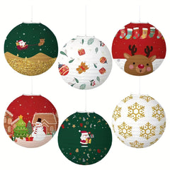 1pc Christmas Paper Lantern DIY Party Decoration Supplies Portable Lantern