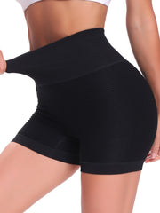 High Waist Honeycomb Solid Sports Shorts Women's Activewear