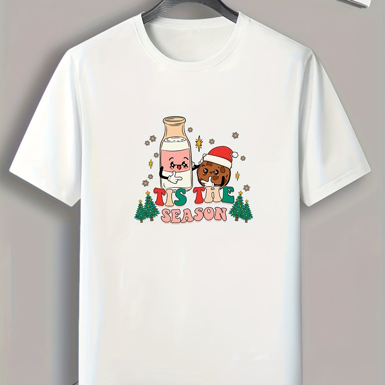 Christmas Style Pattern Print Men's Comfy Sports T-shirt Graphic Tee